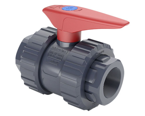 Кран шаровый ПВХ Hidroten 1011692, с резьбовым окончанием, d4"
