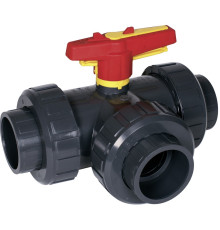 Кран шаровый трехходовой Praher S4, T-порт, d50 мм