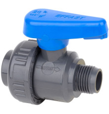 Кран шаровый ПВХ Effast d1/2" ВР-НР, с наружной резьбой